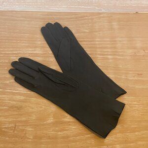 Vintage Navy Blue Opera Length Leather Gloves Size 6 1/2 Made in Italy